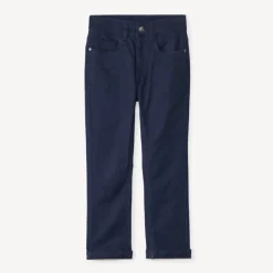 Slim fit unicolore crinkle broek jongens