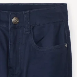 Slim fit unicolore crinkle broek jongens