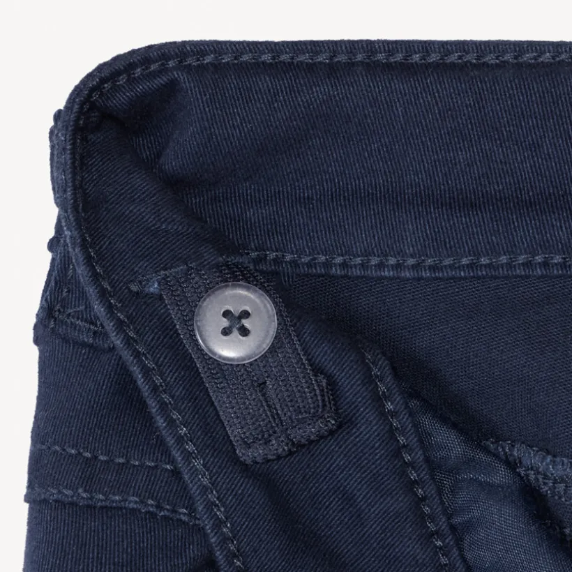 Slim fit unicolore crinkle broek jongens