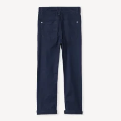 Slim fit unicolore crinkle broek jongens