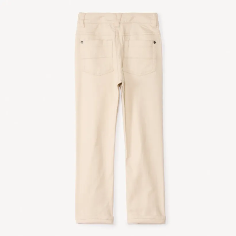 Slim fit unicolore crinkle broek jongens
