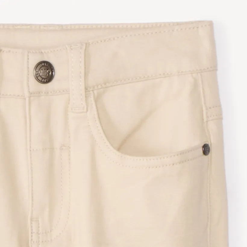 Slim fit unicolore crinkle broek jongens