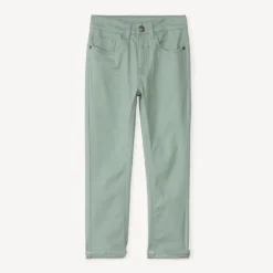 Slim fit unicolore crinkle broek jongens
