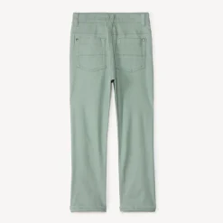 Slim fit unicolore crinkle broek jongens