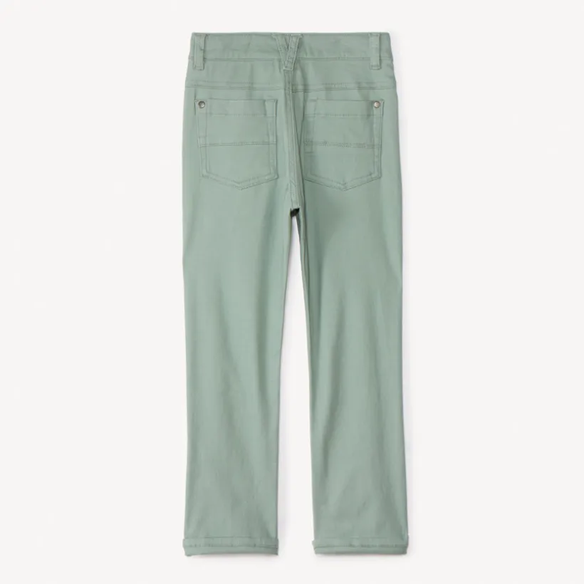 Slim fit unicolore crinkle broek jongens