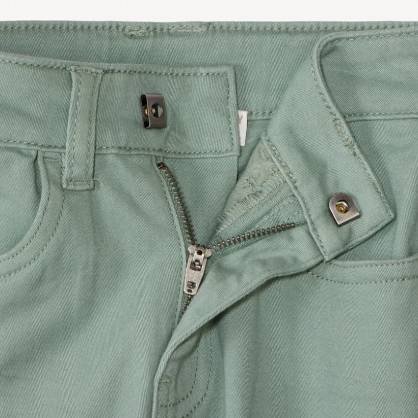 Slim fit unicolore crinkle broek jongens