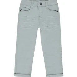 Slim fit unicolore crinkle broek jongens