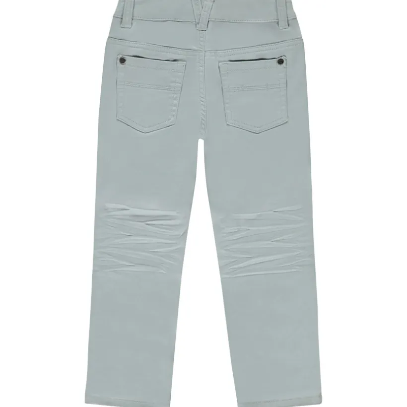 Slim fit unicolore crinkle broek jongens