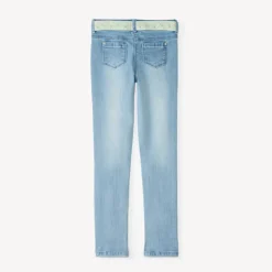 Slim jeans meisjes met stoffen riem