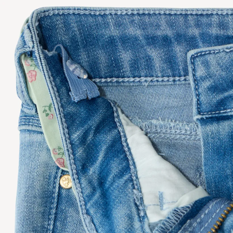 Slim jeans meisjes met stoffen riem