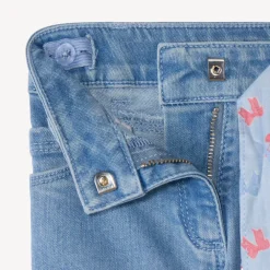 Slim jeans met een gebonden bedrukte riem meisjes