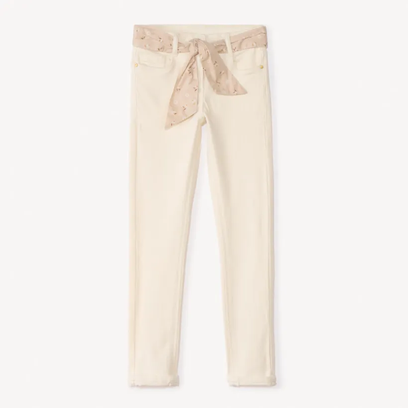 Slim jeans met een gevlochten riem meisjes