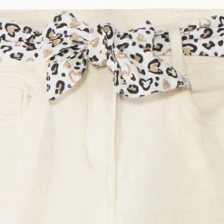 Slim jeans met knoopriem in luipaardprint meisjes