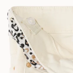 Slim jeans met knoopriem in luipaardprint meisjes