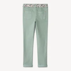 Slim jeans met knoopriem in luipaardprint meisjes