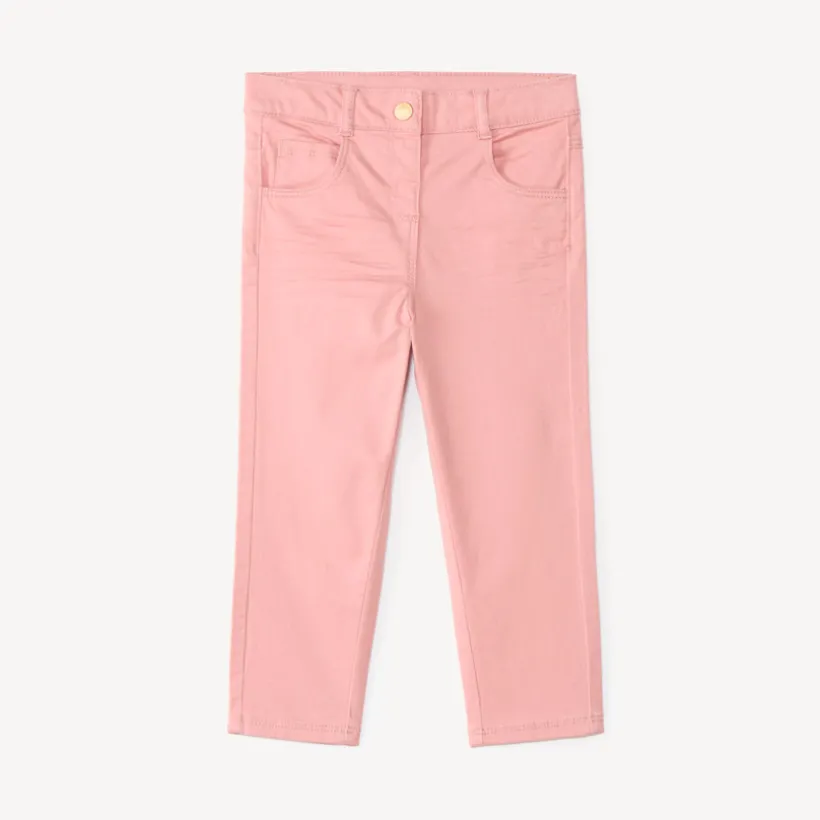 Slimme babymeisjesbroek van uni twill