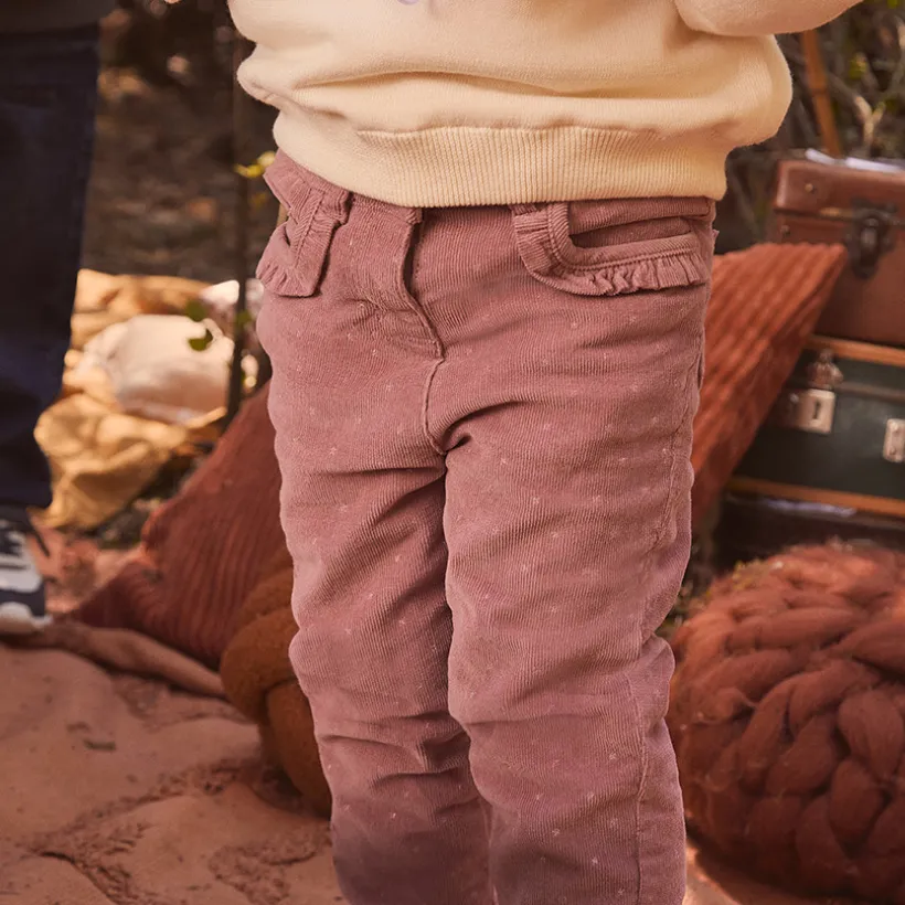 Slimme fluwelen broek met sterrenprint voor babymeisjes