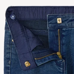Slimme jeans in blauw denim met used effect meisjes