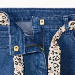 Slimme jeans met halsdoekriem in print meisjes