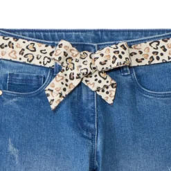 Slimme jeans met halsdoekriem in print meisjes