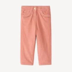 Slim velours broek voor meisjes met fantasiedruk