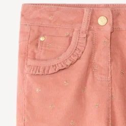 Slim velours broek voor meisjes met fantasiedruk