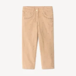 Slim velours broek voor meisjes met fantasiedruk