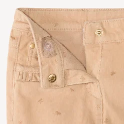 Slim velours broek voor meisjes met fantasiedruk