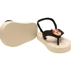 Slippers met flexibel bandje bedrukt met tijgerbadge voor baby jongen