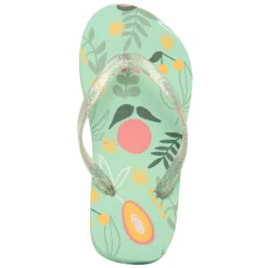 Slippers met glinsterende band en fruitprint meisjes met bandje volgens de leeftijd