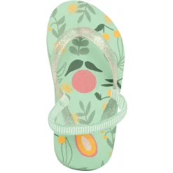 Slippers met glinsterende band en fruitprint meisjes met bandje volgens de leeftijd