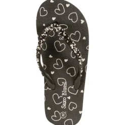 Slippers met hartenprint en strassband meisjes met bandje volgens leeftijd