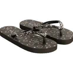 Slippers met hartenprint en strassband meisjes met bandje volgens leeftijd