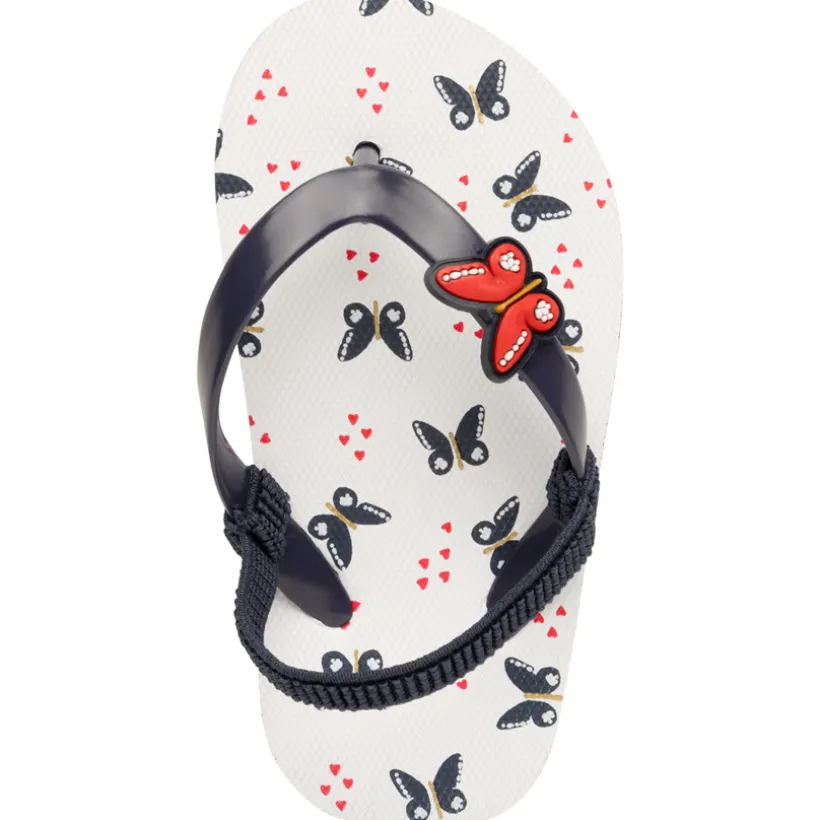 Slippers met print en badge vlinders voor baby meisje