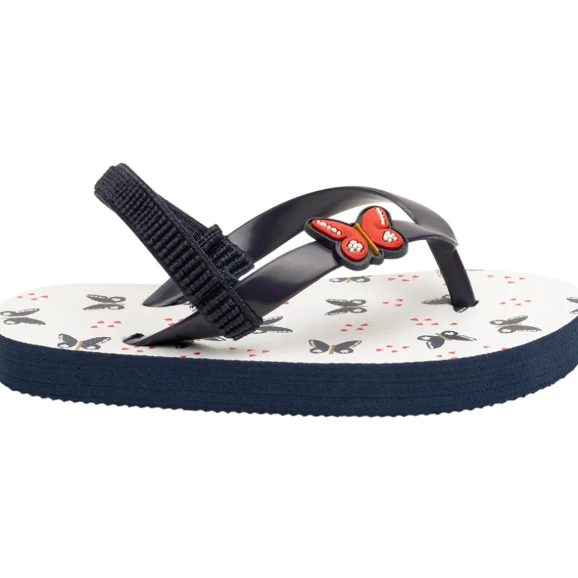 Slippers met print en badge vlinders voor baby meisje