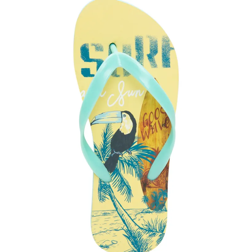 Slippers met toucan- en surfprint jongens