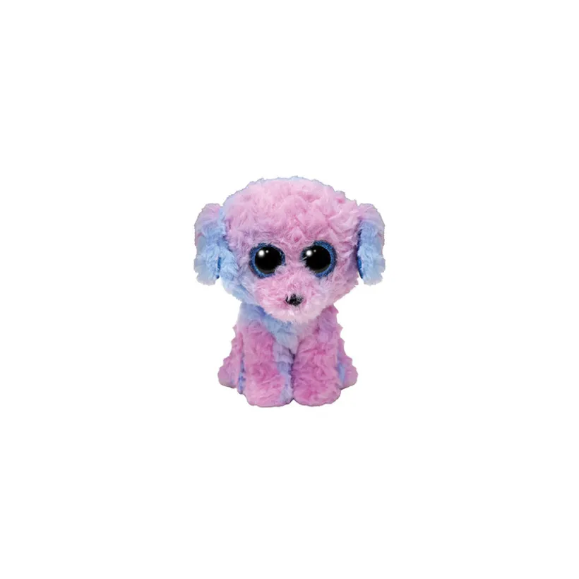 SMALL CUDDLY TOY BEANIE BOOS PINK DOG POUDEL 15CM