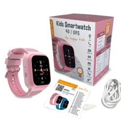 Smartwatch voor kinderen met GPS, locatie, SOS, bellen en videofunctie Roze