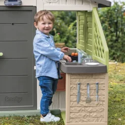 Smoby Life zomerse buitenkeuken met grillplaat en wasbak voor kinderen vanaf 2 jaar