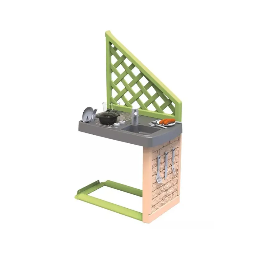 Smoby Life zomerse buitenkeuken met grillplaat en wasbak voor kinderen vanaf 2 jaar