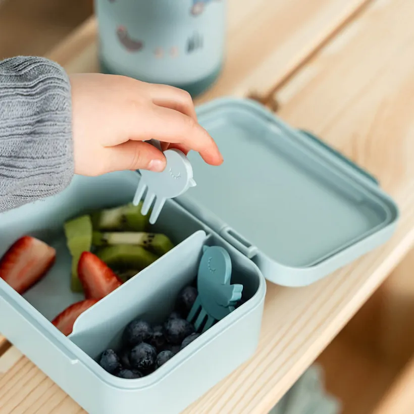 Snackbox met snackprikkers Tiny Farm Blauw