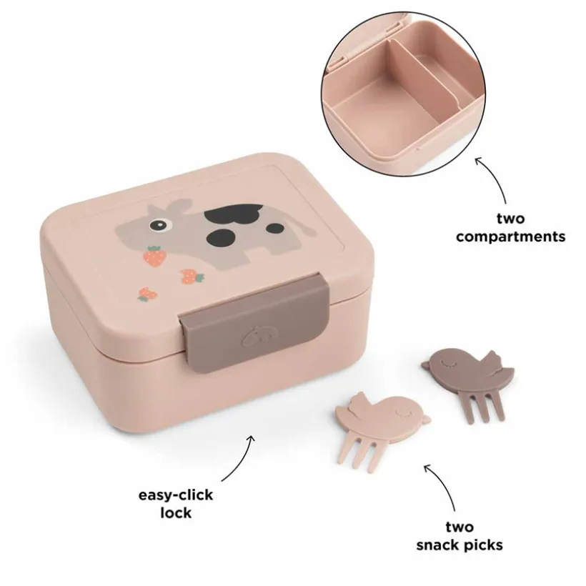 Snackbox met snackprikkers Tiny Farm Roze