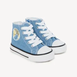 Sneakers hoge van stof jeans effect met rits voor baby jongen