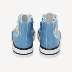 Sneakers hoge van stof jeans effect met rits voor baby jongen