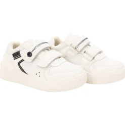 Sneakers in het wit met dubbele klittenbandsluiting jongens