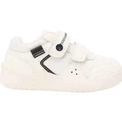 Sneakers in het wit met dubbele klittenbandsluiting jongens