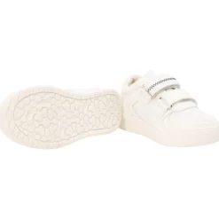 Sneakers in het wit met dubbele klittenbandsluiting jongens