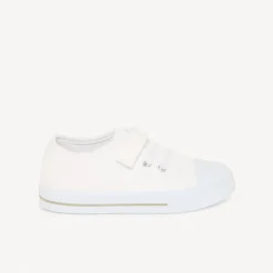 Sneakers lage van stof met veters + klittenband voor jongen