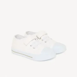 Sneakers lage van stof met veters + klittenband voor jongen