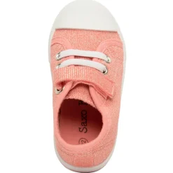 Sneakers lage van stof veters elastisch en scratch meisjes baby